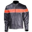 LEATHER GALLERY NEW MEN'S 3M REFLECTOR  BIKER JACKET  MADE W/ THINSULATE LARGE