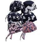 6 Pc Assorted Cotton Skull Cap Biker Motorcycle Diamond Plate, Multi-Color