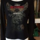 Ladies Black Harley Davidson Shirt Size Small 100% Cotton Stretchy Free Shipping