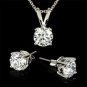 Set: 3 Carat Total Weight CZ Necklace & Earrings w/ gift box FREE SHIP