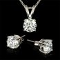 Set: 3 Carat Total Weight CZ Necklace & Earrings w/ gift box FREE SHIP