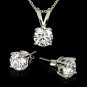 Set: 3 Carat Total Weight CZ Necklace & Earrings w/ gift box FREE SHIP