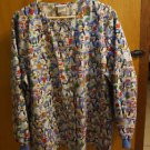 Penguin Christmas Scrub Jacket Size Large Adorable With Front Pockets
