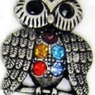 Colorful Owl Rhinestone Crystal Necklace Gift M1