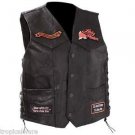 Diamond Plate Ladies Rock Design Genuine Black Leather Vest 2XL GFLADY2X