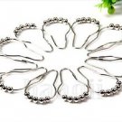 Silver Beaded Shower Hooks Set of 12 Fashionable Expensive Looking Ship for Free