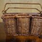 Wicker Portable Utensil Caddy with Handles for BBQ Picknics Camping RV Travel
