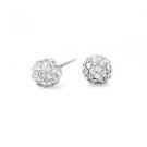 White Sparkling 8mm Fireball Studs Hypoallergenic. Come Gift Boxed