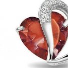 18K Gold Plated Topaz Heart Crystal Necklace Gift Boxed 16" Pendant Asst Colors