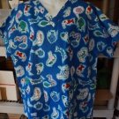 Colorful Fish Themed Scrub Shirt Size Large Gently Used Free Ship