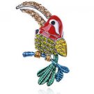 Parrot Crystal & Enamel Adjustable Fashion Ring Show This Off Great Colors