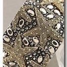Wide Starfish and Sand Silver & Gold Colored Bracelet