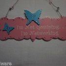 I'm Not Gossiping I'm Networking Butterfly Sign Pink Blue Nice Gift Ships Free