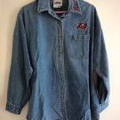 Tampa Bay Buccaneers Womans Denium Shirt Embroidered over Pocket and Collar LRG