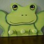 Adorable Frog Wall Sign With 3 Hooks Great for Kids Room or as Gift or for Keys
