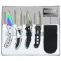 Maxam 5pc Folding Knife Set Model SKMX5  Sheath Inlcuded Gift Set