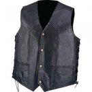 Diamond Hand-Sewn Pebble Grain Genuine Leather Vest XL
