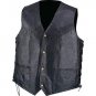 Diamond Hand-Sewn Pebble Grain Genuine Leather Vest XL