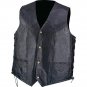 Diamond Hand-Sewn Pebble Grain Genuine Leather Vest XL