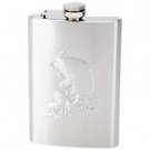 Maxam Embossed 8oz Stainless Steel Liquor Flask with Fishing Scene / Angler Gift
