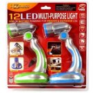 2 Pack 12 Led Multi Purpose Light - USB or Battery Operated Blue & Green