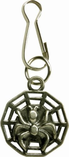 Unique Zipper Pulls Spider Silver Tone Metal