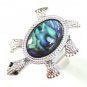 Turtle Silver & Abalone Turtle Adjustable Ring Moving Legs Beach Summer Rings