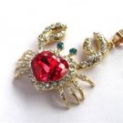 Sparkling Red Heart Crab with Tons of Crystals and Endless Bling Comes Boxed