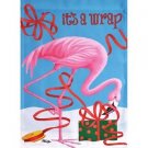 IT'S A WRAP CHRISTMAS FLAMINGO FLAG  12 x 18