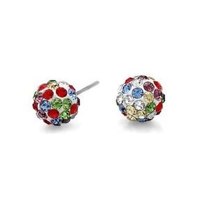 Multi-Colored Sparkling 8mm Fireball Studs Earrings Hypoallergenic Gift Boxed