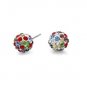 Multi-Colored Sparkling 8mm Fireball Studs Earrings Hypoallergenic Gift Boxed
