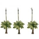 Palm Tree Shower Curtain Bath Hooks Set of 12  Bacova, Green, Tropical Model 437
