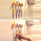 US Seller Colorful Happy Face Toothbrush Holders Set of 4 PVC, Suction Cup Mount