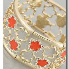 Wide Star Shaped  Colorful Stretchable Bracelet Crystal Accents Nautical Beach