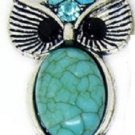 Turquoise Owl Rhinestone Crystal Necklace Fun and Trendy Ships within 24 hrs