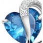 18K G.Plated Turquoise Heart Shape Crystal Necklace Elegant and Easy to Wear