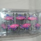 Purple Fish Shower Curtain Bath Hooks Set of 12 Resin Kids Bath Tropical Aquatic