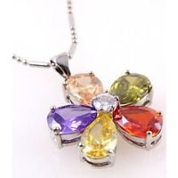 Adorable Multi-Colored Flower Necklace