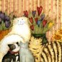 Cats in the Parlor House Flag Cats Kittens Hearts 28 X 40 Colorful Flag