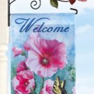 Decorative Floral Garden Flag Hanger With Butterfly Welcome Flag Wall Hanging