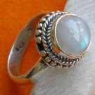 Pure 925 Sterling Silver Handmade Ring with Rainbow Moonstone Size 6-12 (US)