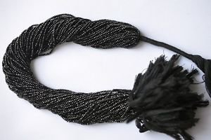 Fine AAA Quality 2 mm Micro Faceted Black Spinel Rondelle Beads 13" - 5 Strands