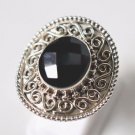 Pure .925 Sterling Silver Solid Ring Studded with Black Onyx Size 6 to 12 (US)