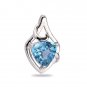 Pure .925 Sterling Silver Solid Pendant studded with Blue Topaz