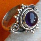 Pure 925 Sterling Silver Solid Ring with Amethyst Custom Size 6-12 (US)