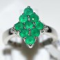 Pure 925 Sterling Silver Solid Ring with Green Onyx, White Topaz Size 6.0 (US)