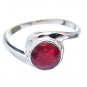 Pure 925 Sterling Silver Solid Ring Studded with Ruby Custom Size 6 to 12 (US)