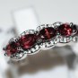 Pure 925 Sterling Silver Solid Fancy Ring Studded with Garnet Size 6.0 (US)