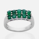 Stunning Pure 925 Sterling Silver Solid Ring with Green Onyx Size 7.0 (US)