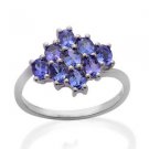 Pure 925 Sterling Silver Solid Ring with Tanzanite & White Topaz Size 9.0 (US)